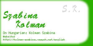 szabina kolman business card